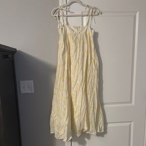 Anthropologie Yellow Cream Tiered Maxi Sundress